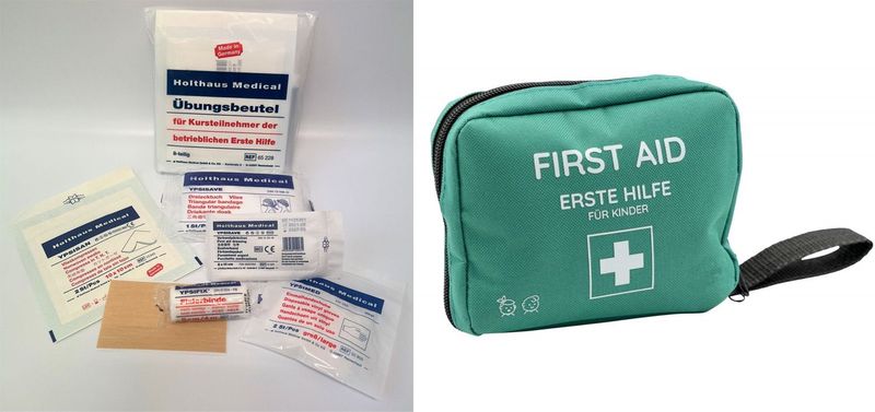 2er-Bundle Übungsbeutel Verbandmaterial (5er-Pack) + Erste-Hilfe-Set für Kinder (47-teilig) 2er-Bundle Übungsbeutel Verbandmaterial (5er-Pack) + Erste-Hilfe-Set für Kinder (47-teilig)