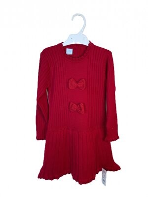 Girls Red Knitted Dress