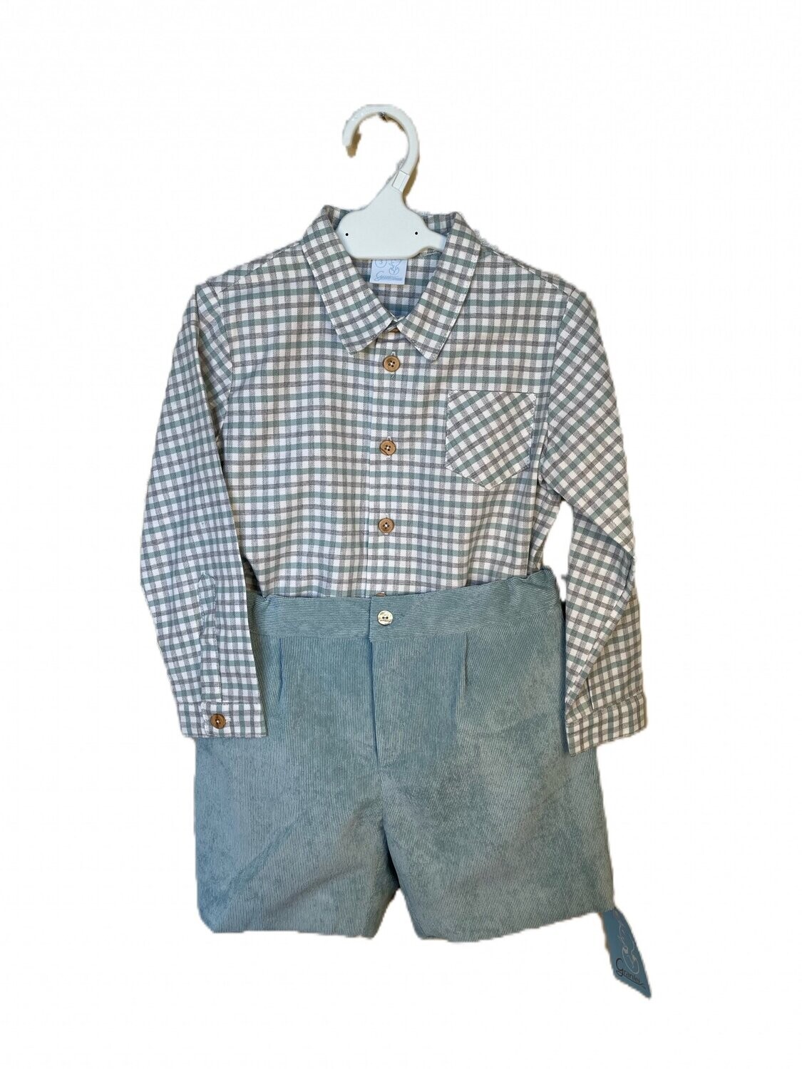 Boys Green & Grey Short Set