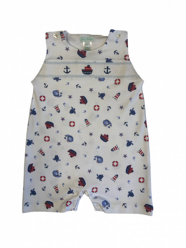 Boy's Nautical Smocked Overall