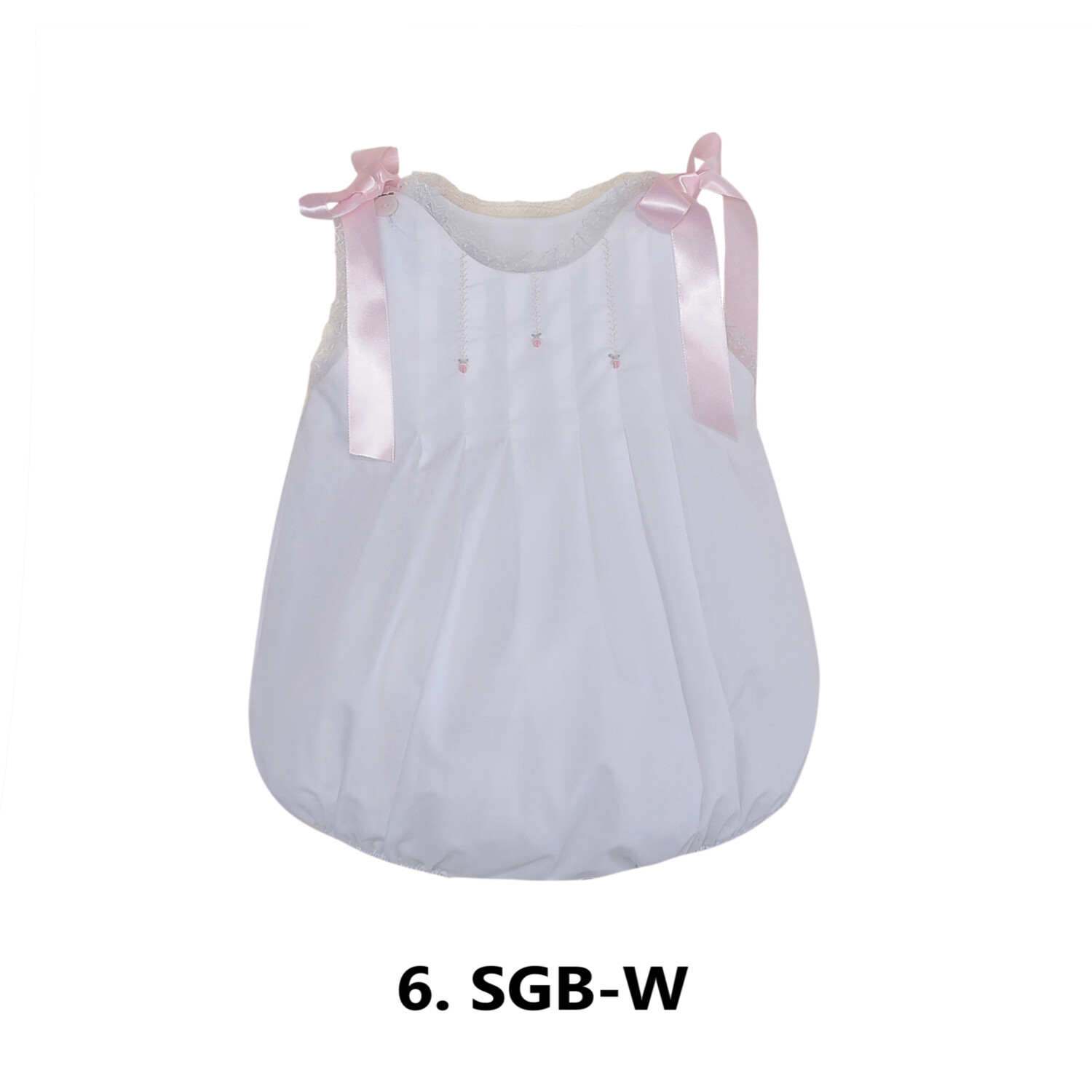 Skylar Bubble White-Pink Bow