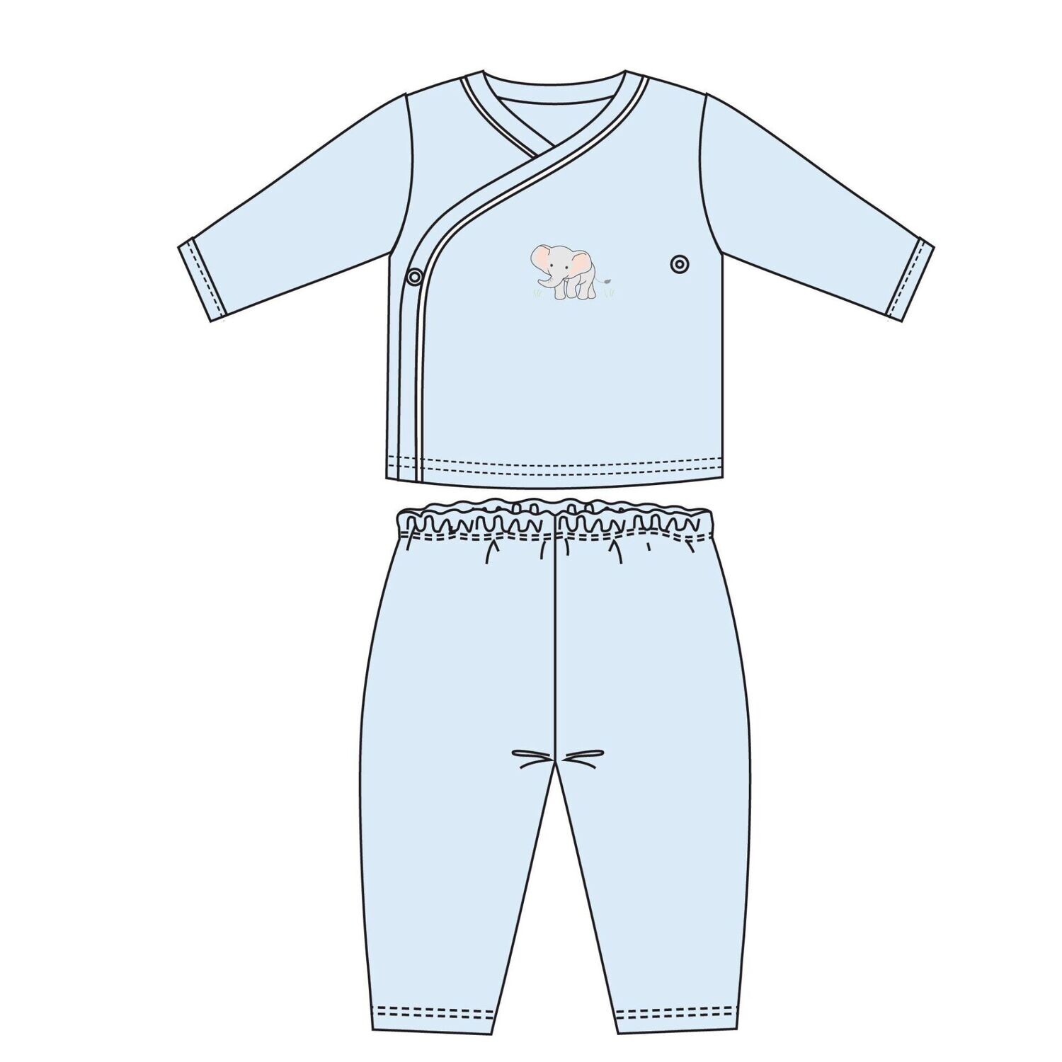 Light Blue Savanna Crossed Tee and Pants