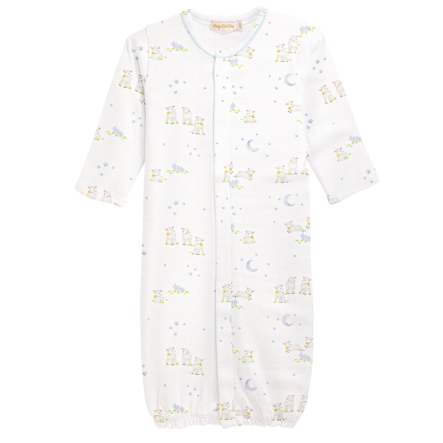 Baby Lambs Blue Convertible Gown