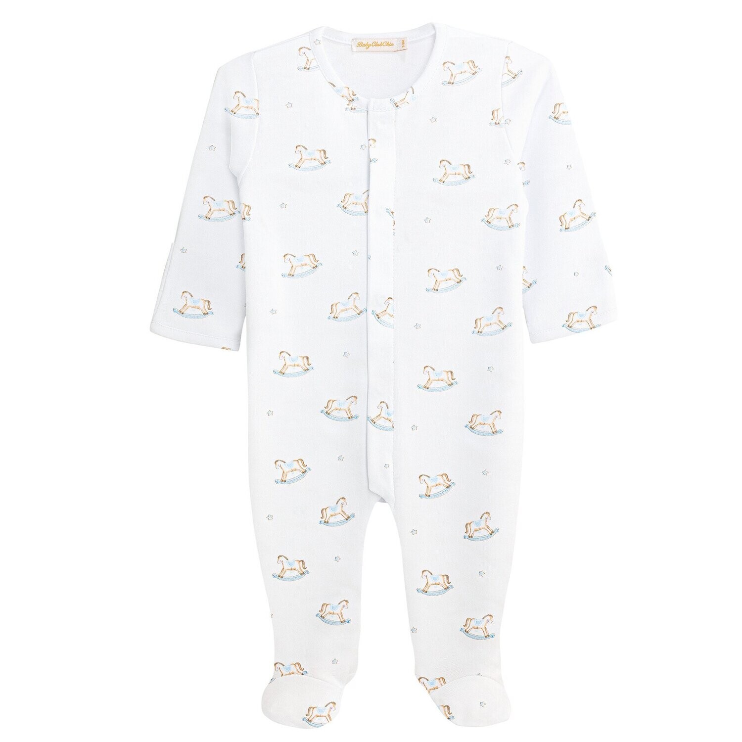 Cute Rocking Horse Blue Footie