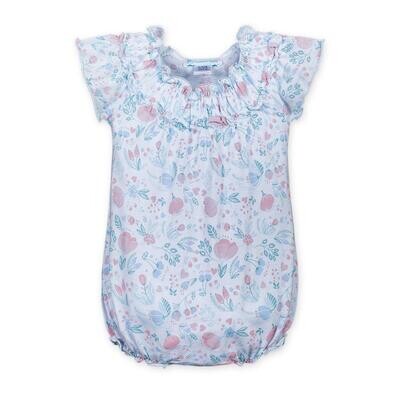 Ruched Bubble - Caroline Floral on Baby Blue