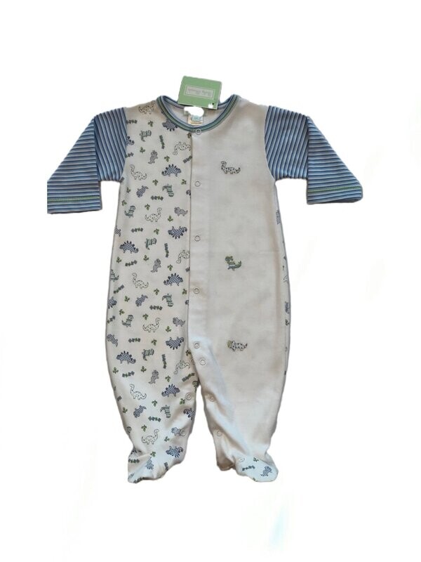 Dino Print Baby Boy Footie