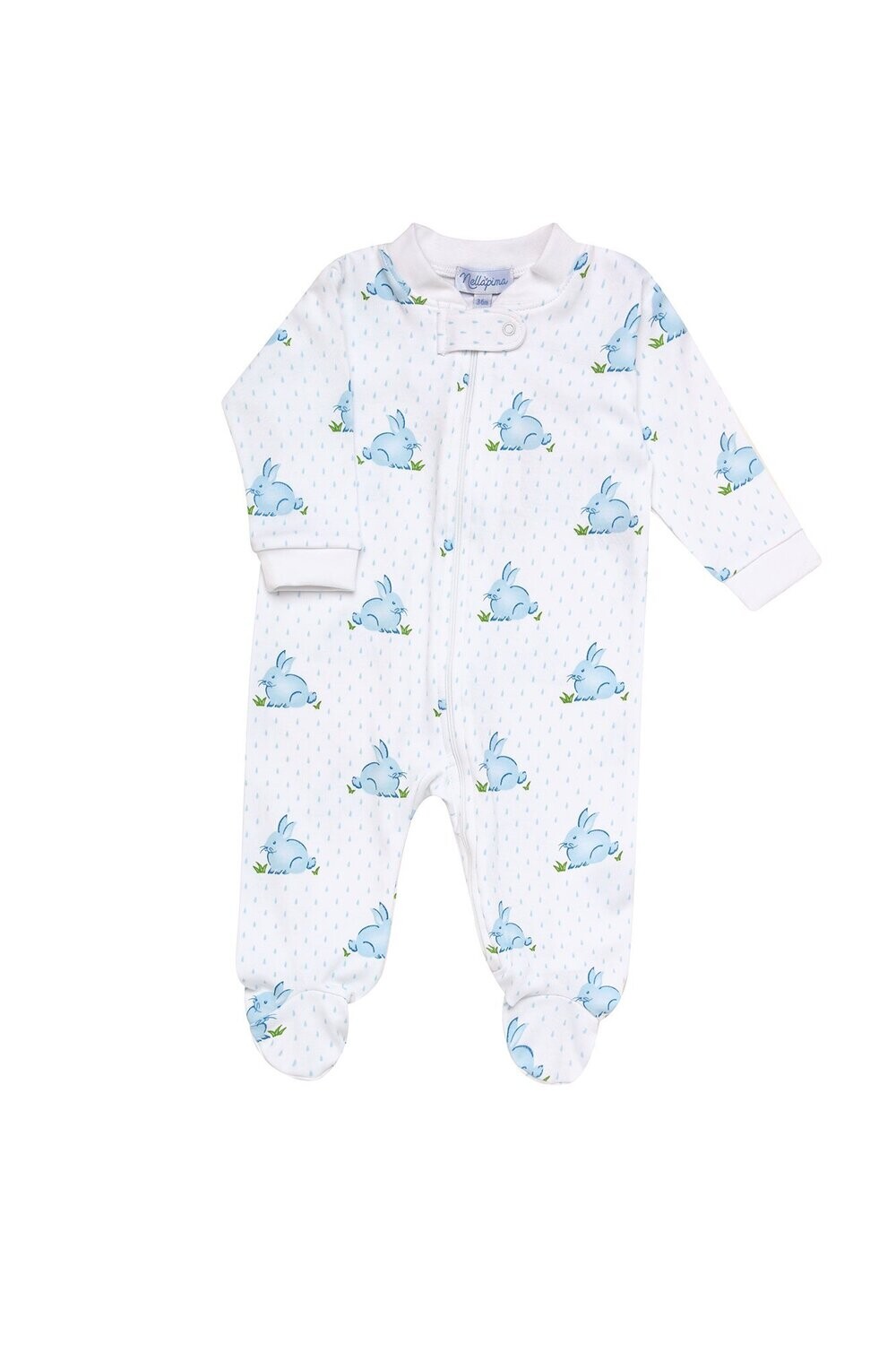 Blue Bunny Baby Zipper Footie