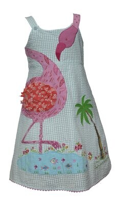 Flamingo Wrap Around Embroidery Dress