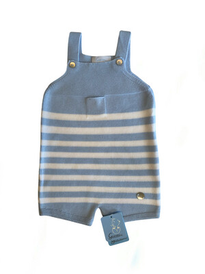 Baby Blue & White Stripe Knit Coverall