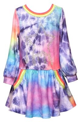 Rainbow Star Tie Dye Dress