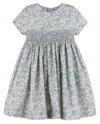 Forest Green Smock Dress Blue