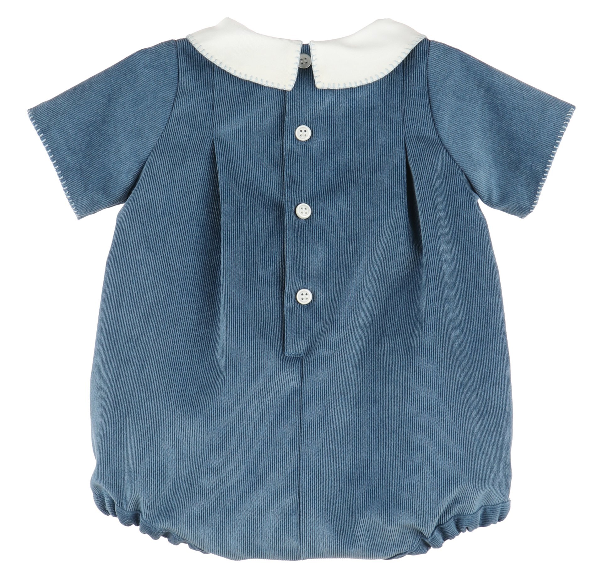 Navy Cord Bubble With White Collar