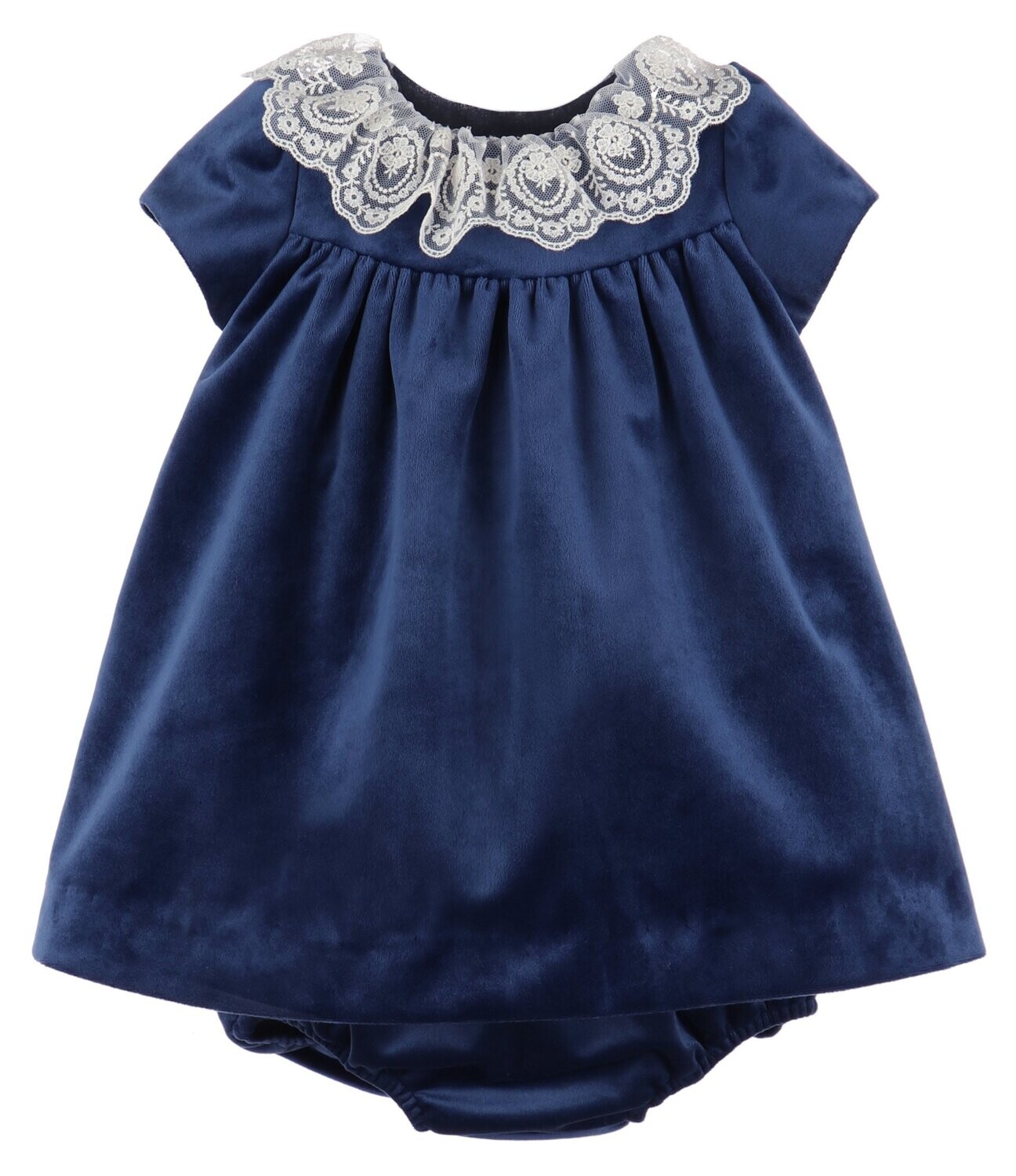 Navy Deluxe Velvet Float Dress- Navy