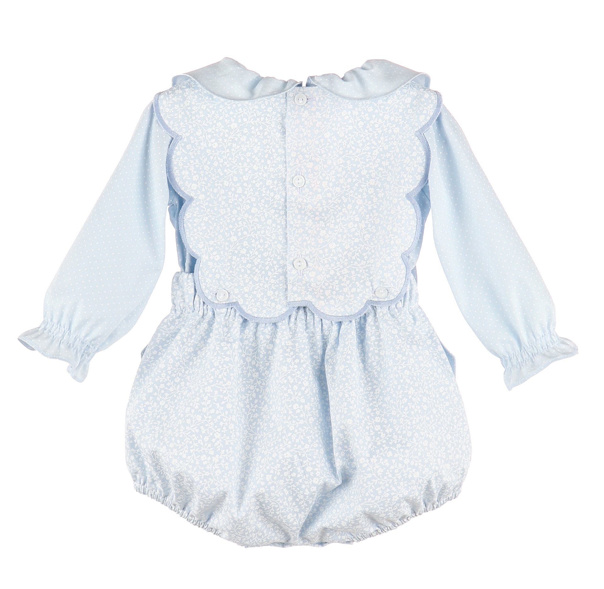 Floral Flurries ScallopOG Scallop Overall- Blue