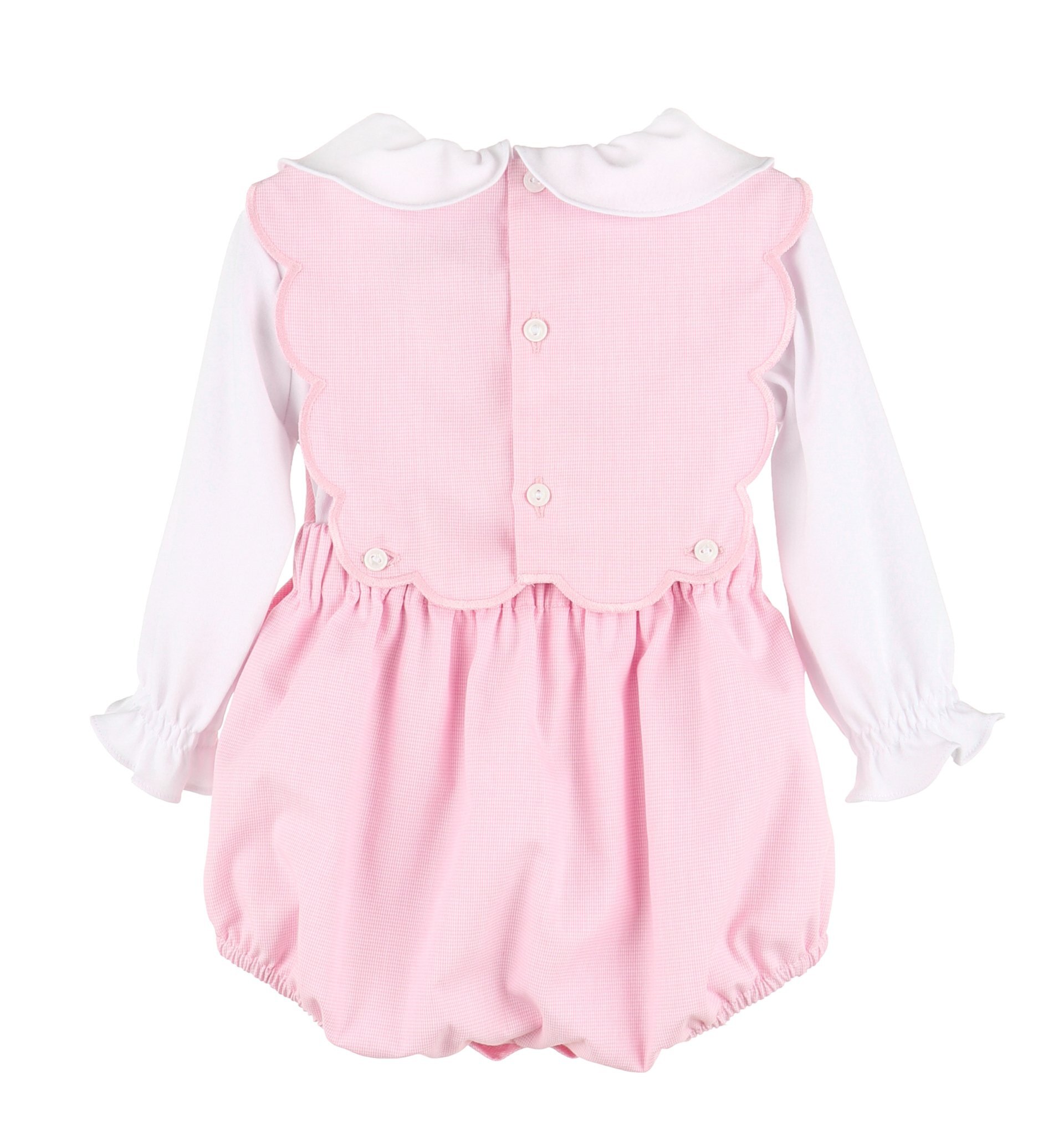 Pink Babytooth OG Scallop Overall