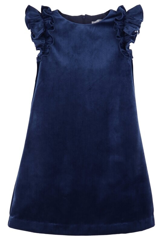 Navy Deluxe Velvet Shift Dress-