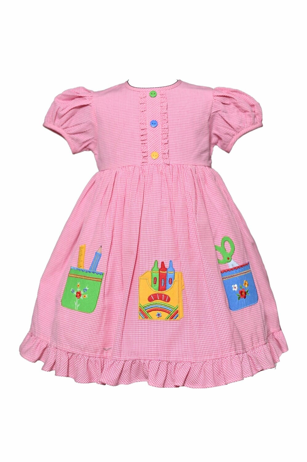 Back To School Pink Gingham Dress