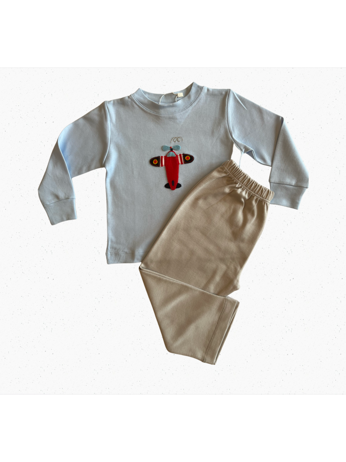 Airplane Crew Long Sleeve Shirt & Grey Pants