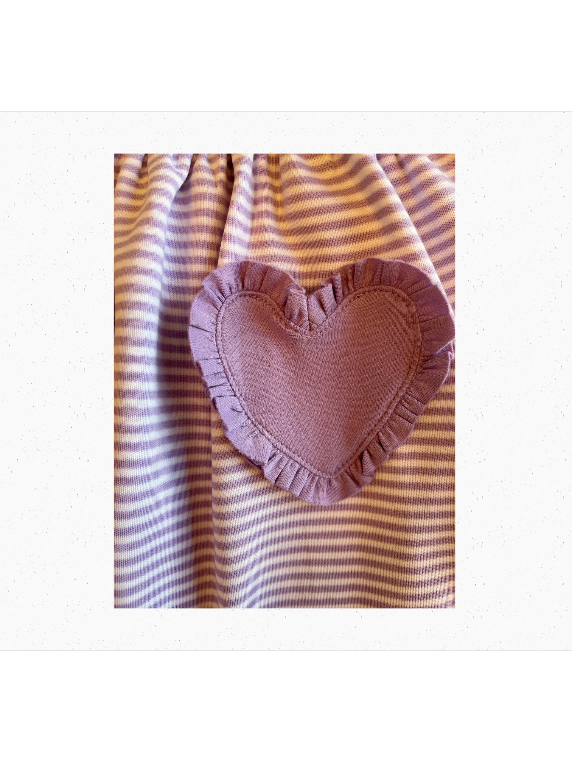 Purple & White Stripe Pop Over Dress with Heart Pockets