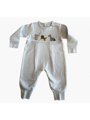 Blue Stripe Baby Zoo Animal Coverall
