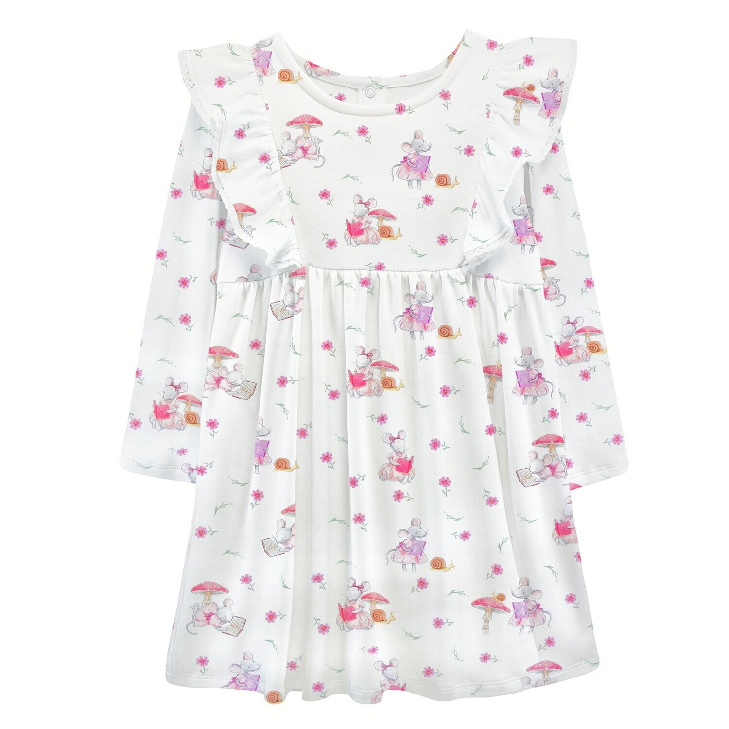 Reader Mouse Toddler Dress with Ruffle