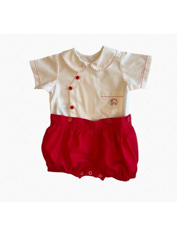 Red Cameron Button On Suit- Santa