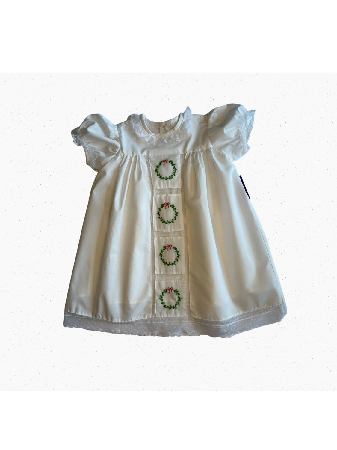 White Sarah Christmas Wreath Dress