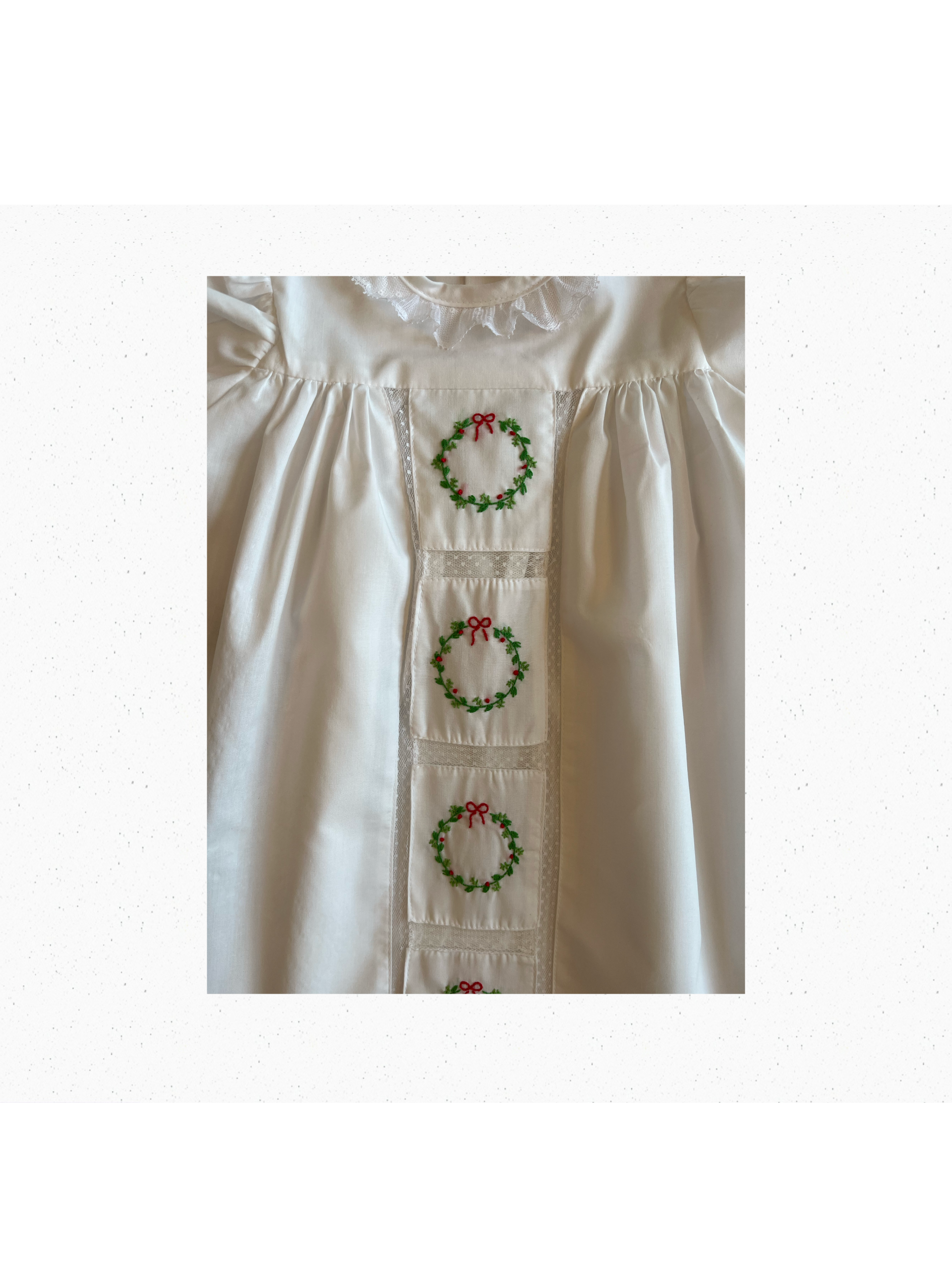 White Sarah Christmas Wreath Dress