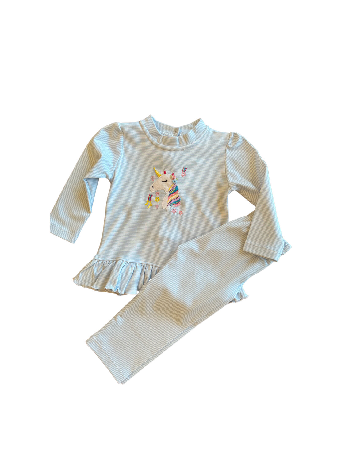 Rainbow unicorn 2 pc Set With Ruffles