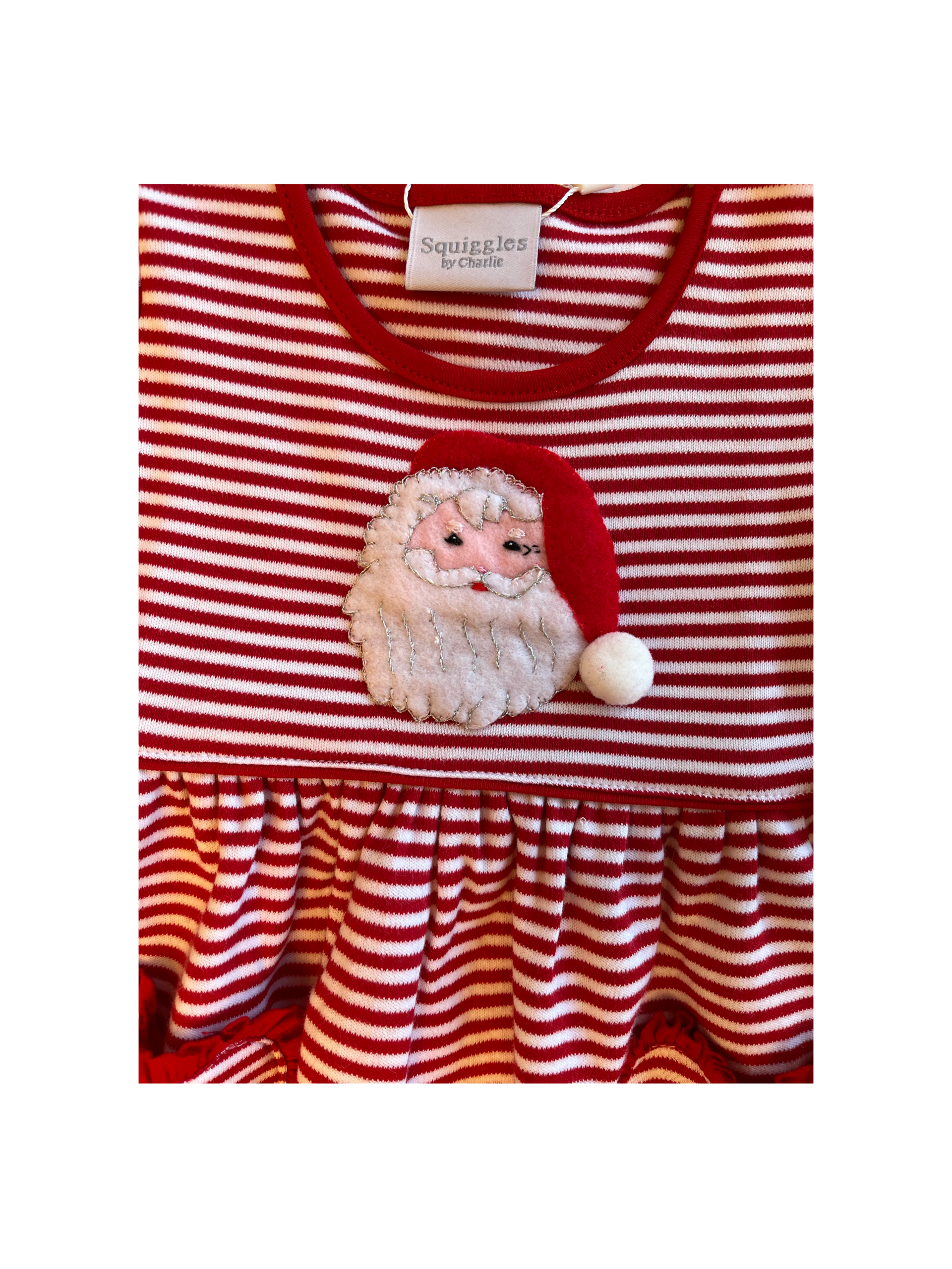 Santa Face with Silver Threads Popover Dress