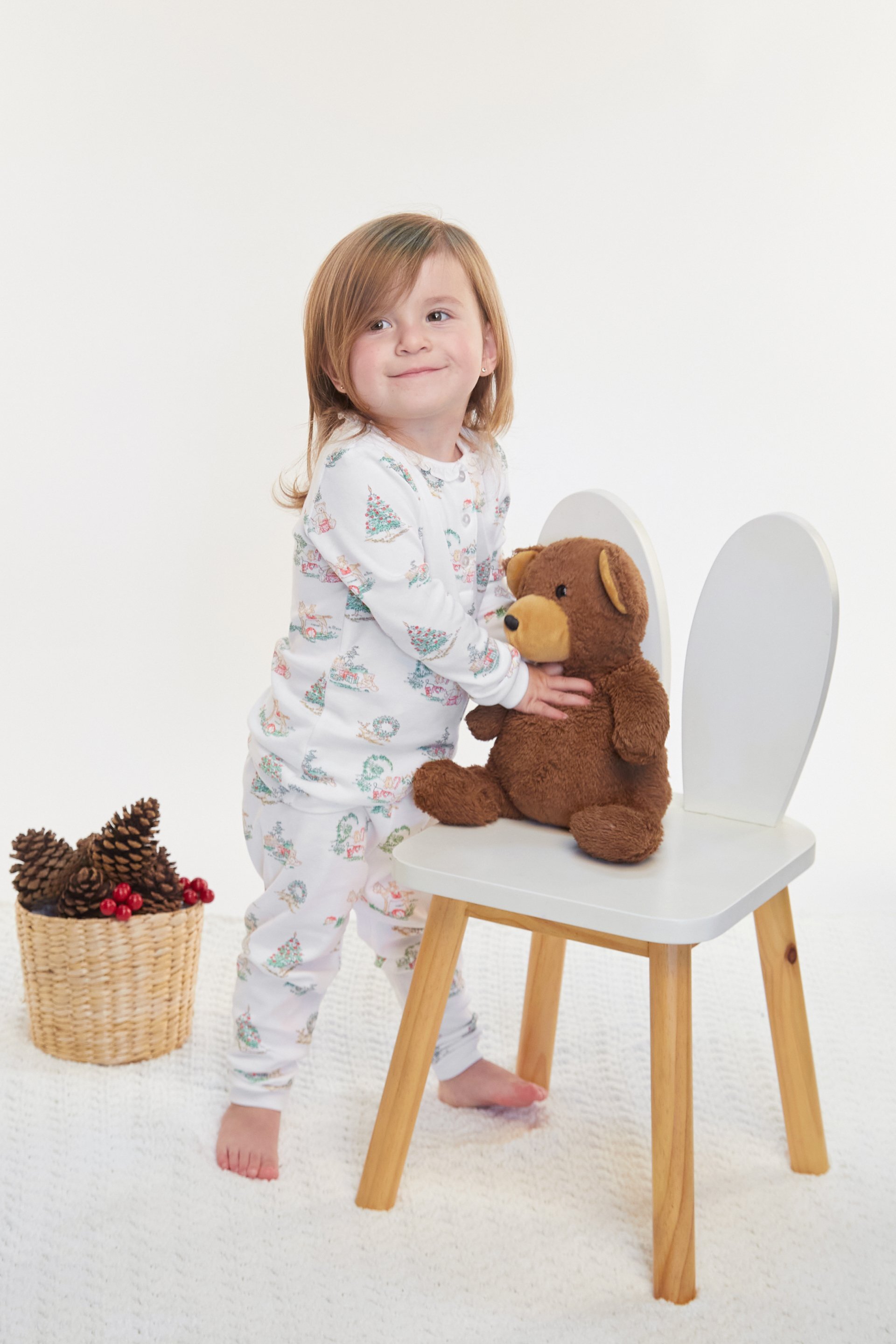 Christmas Toile Pajamas-Girl