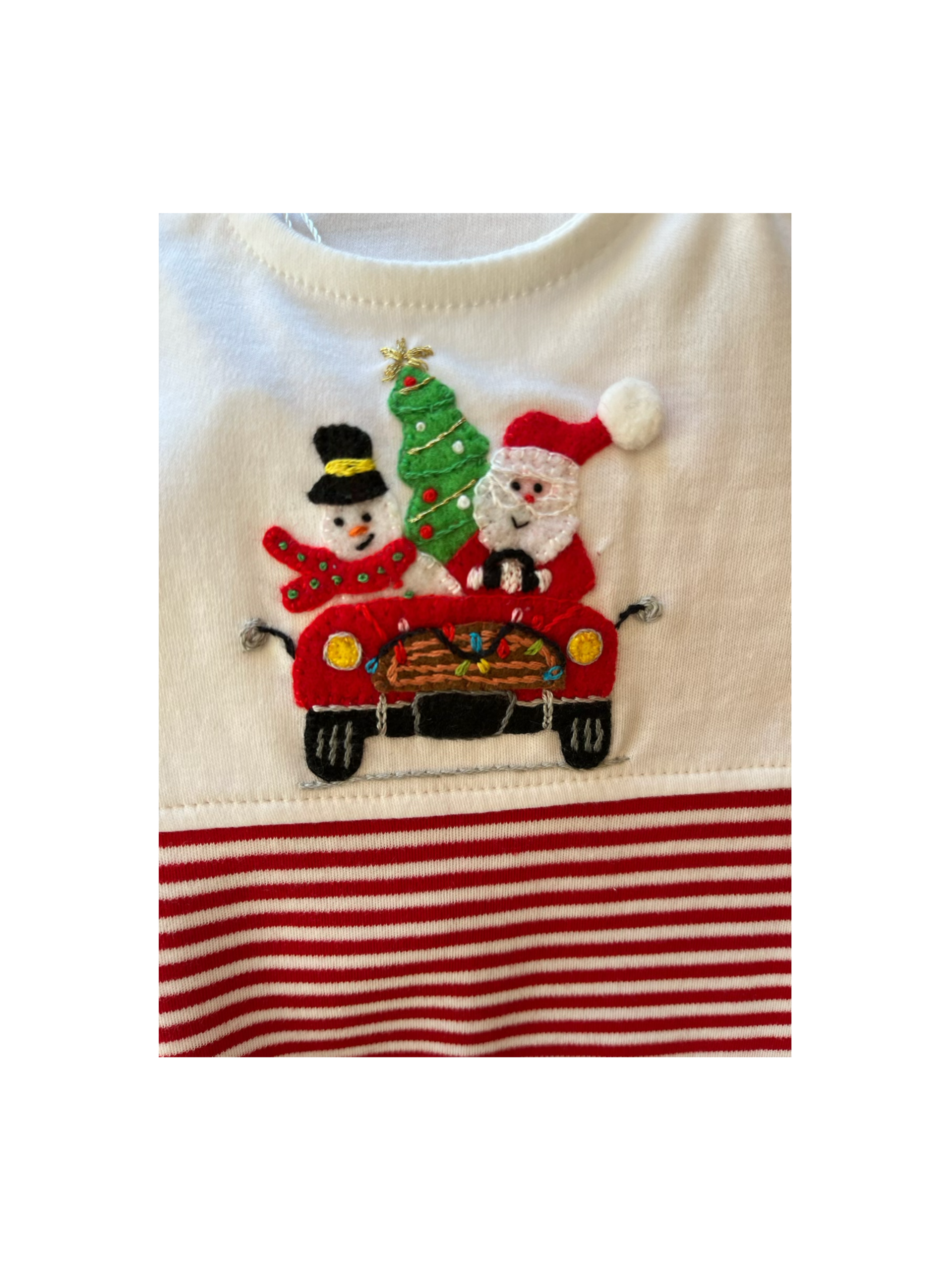 In Town L/S Romper with Santa in Car