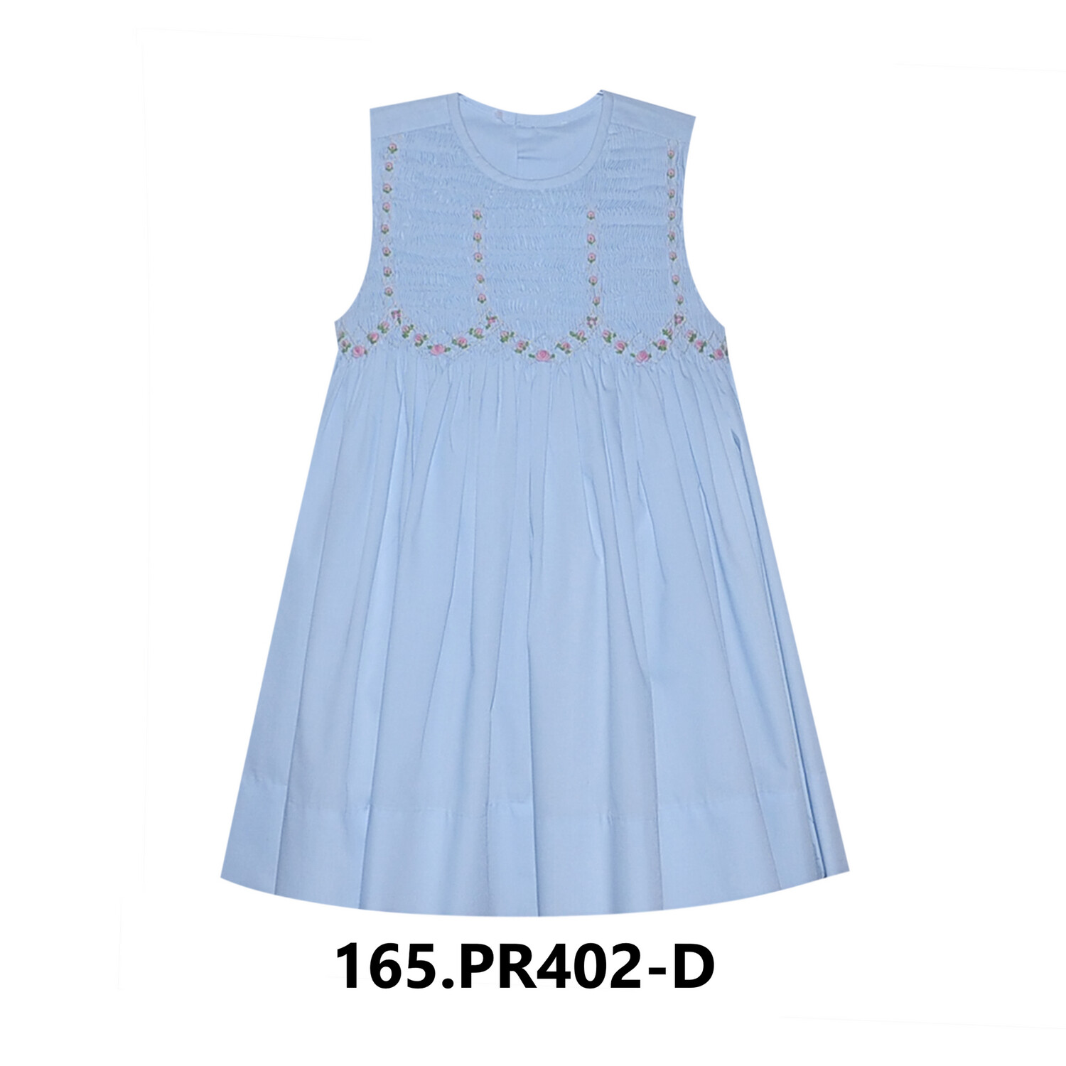 BLUE CHANNING DRESS w/ VINE FLOWERS