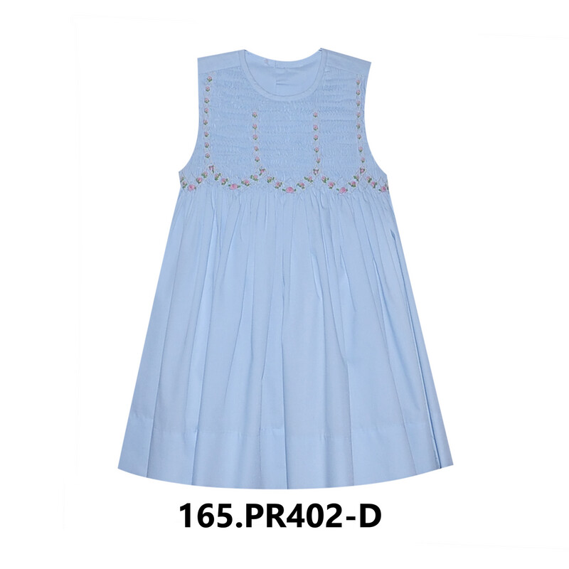 BLUE CHANNING DRESS w/ VINE FLOWERS