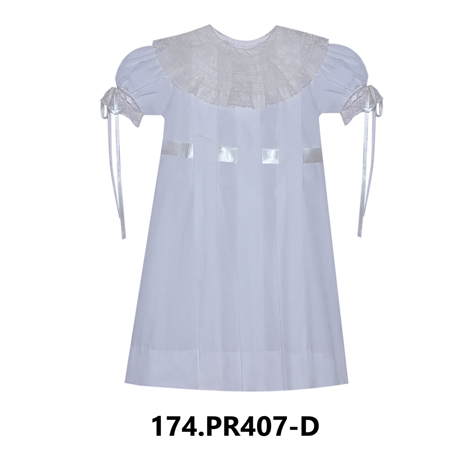 White Juliana Dress w/ Lace Collar