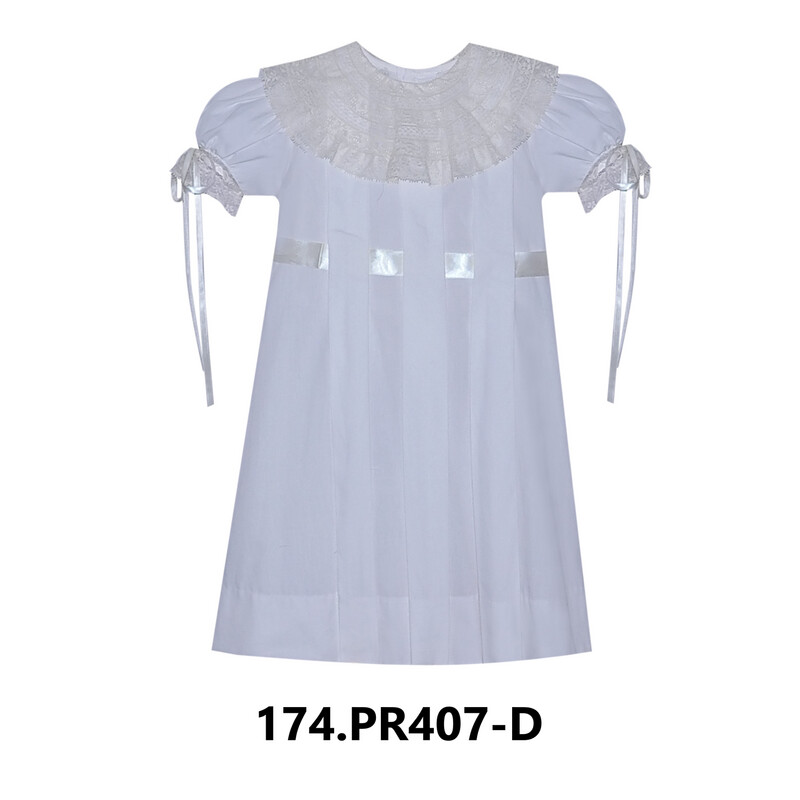 White Juliana Dress w/ Lace Collar