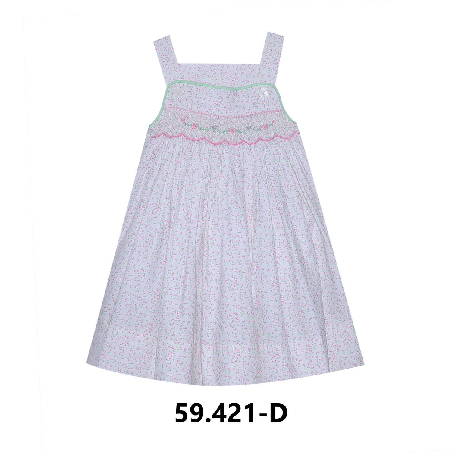 PINK WREN DRESS- TINY PINK SMOCKED