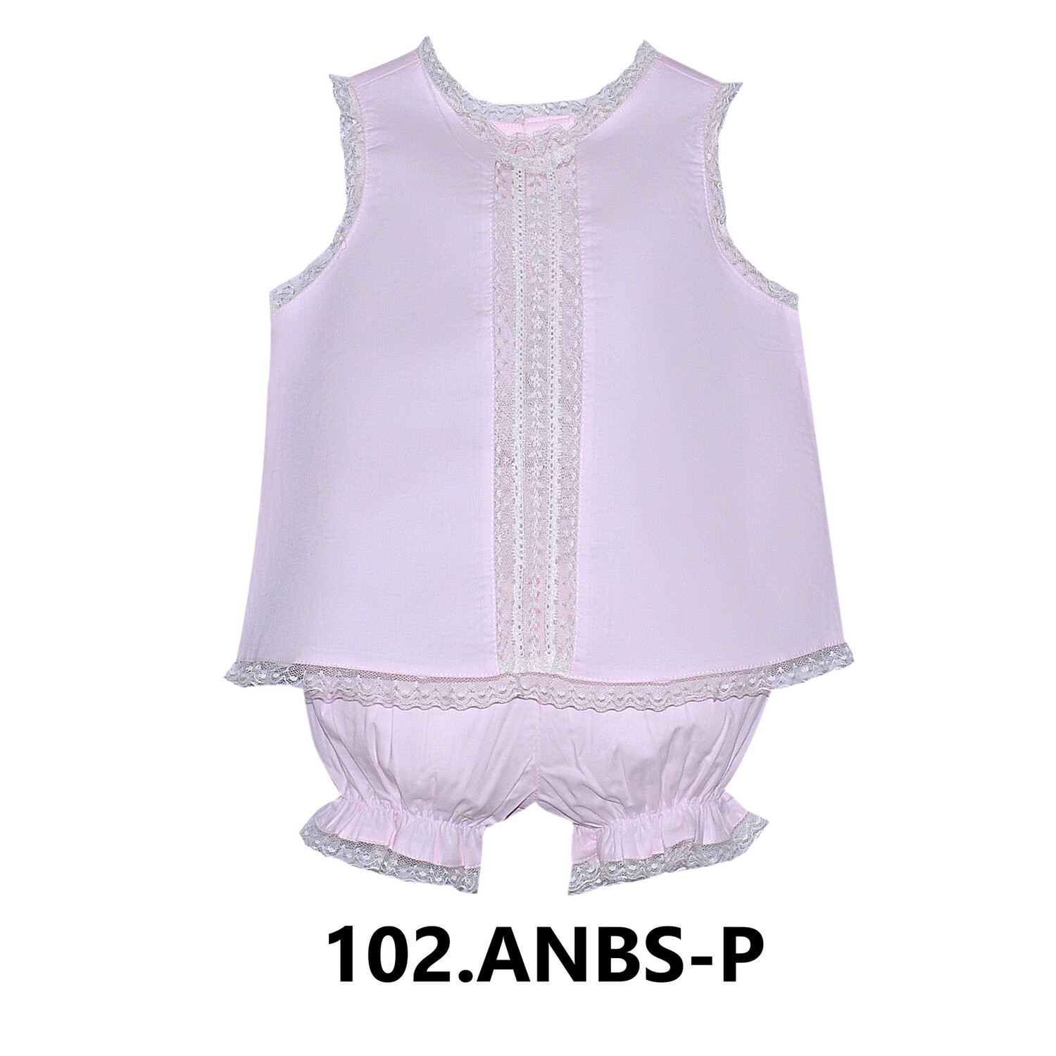 Pink Bloomer Set w/ Ecru Lace