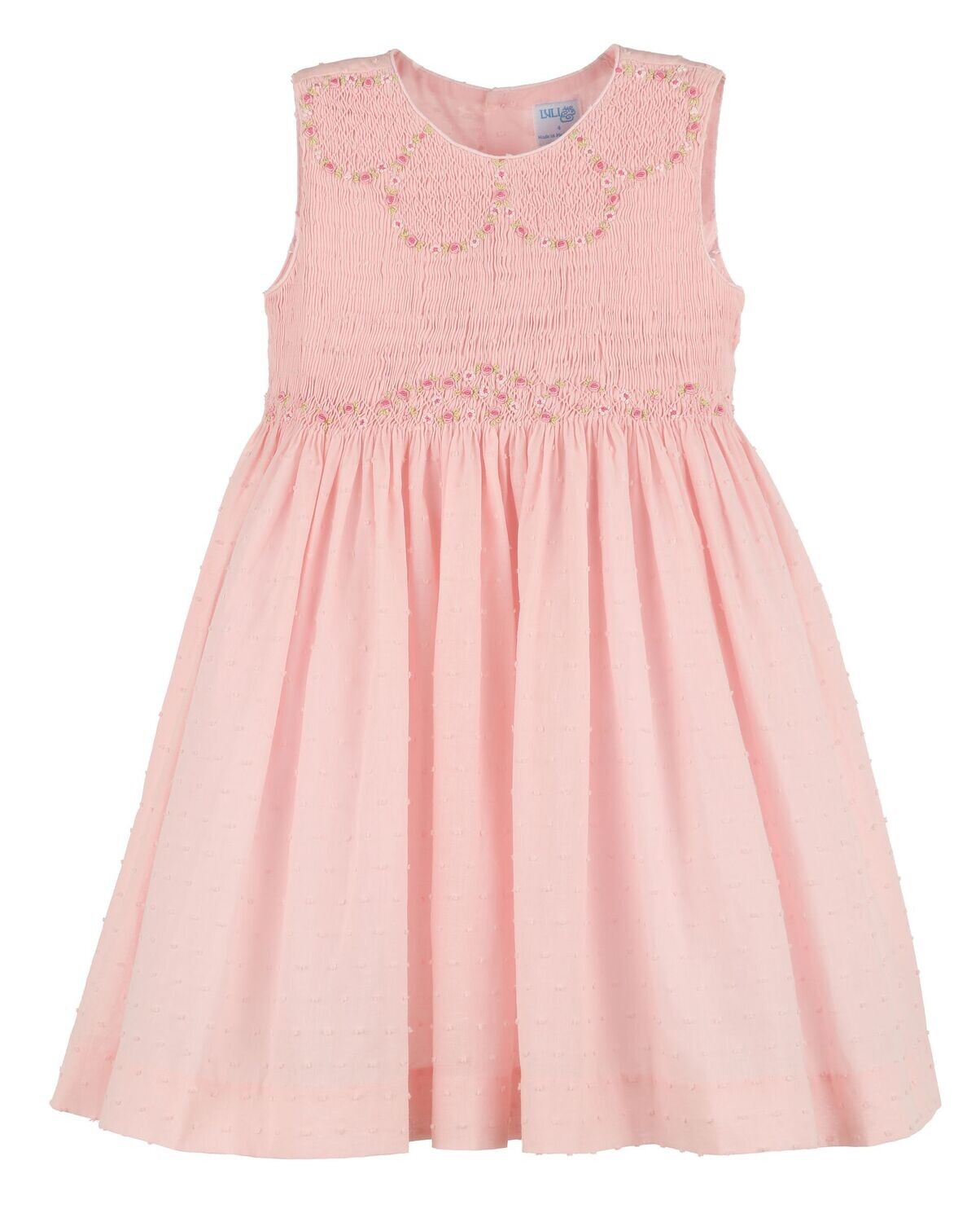 SWISS DOT EMBROIDERED DRESS- PINK