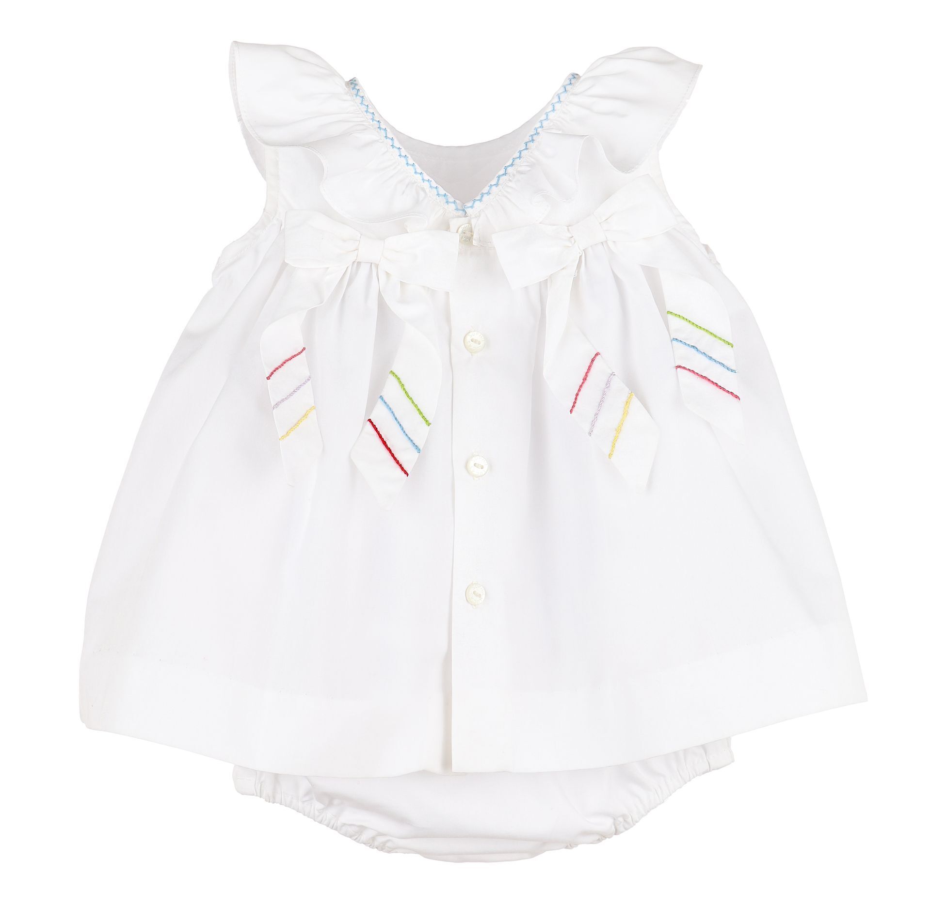 Sunny Garden Ruffle Dress- White