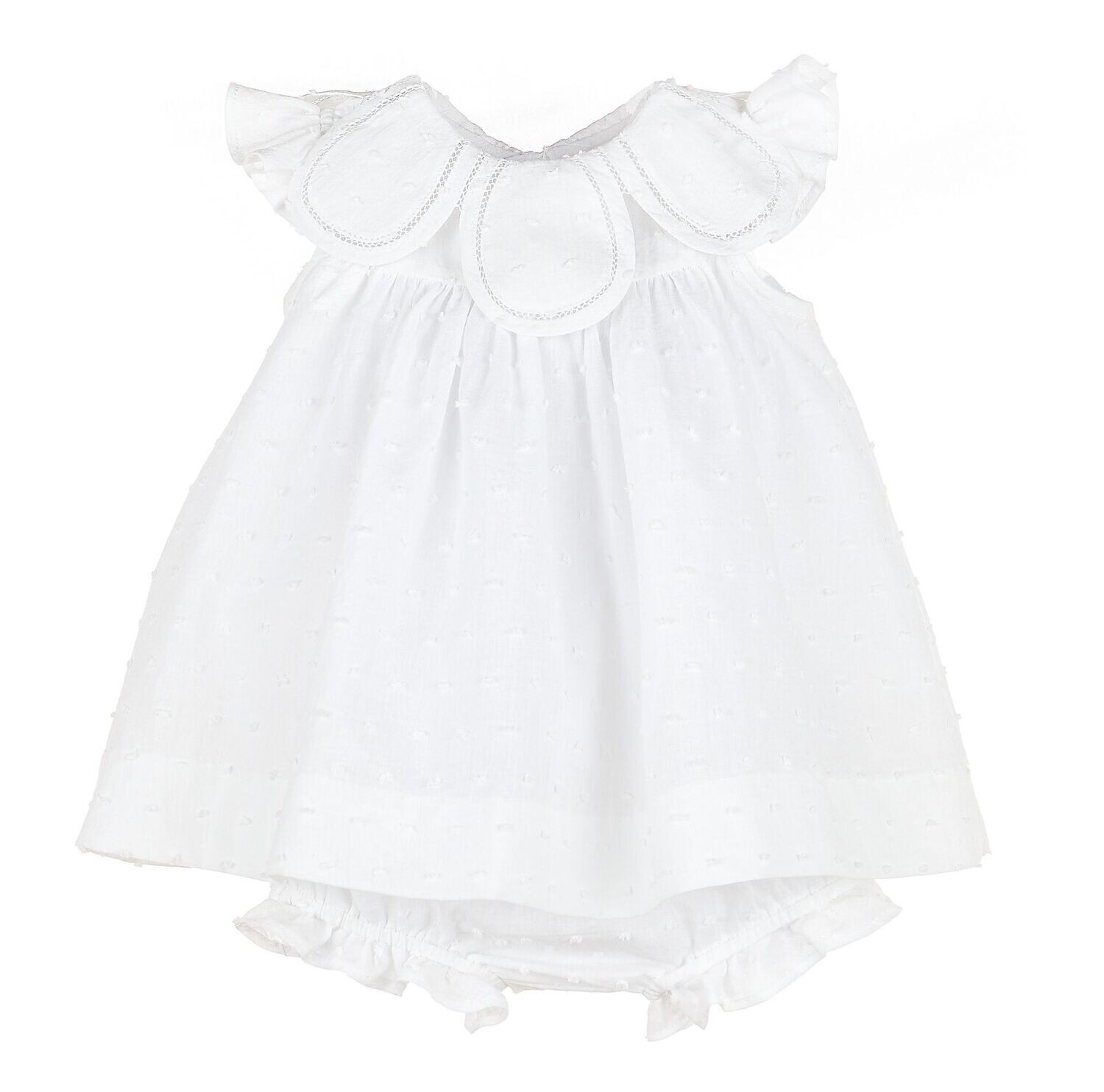 Candy Dotted Petal Float Dress- White