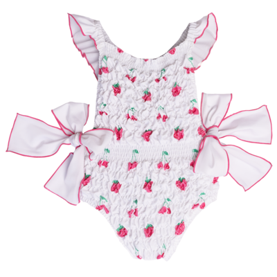 Pink Jam Berries Swimsuit w/ Bows On Hips