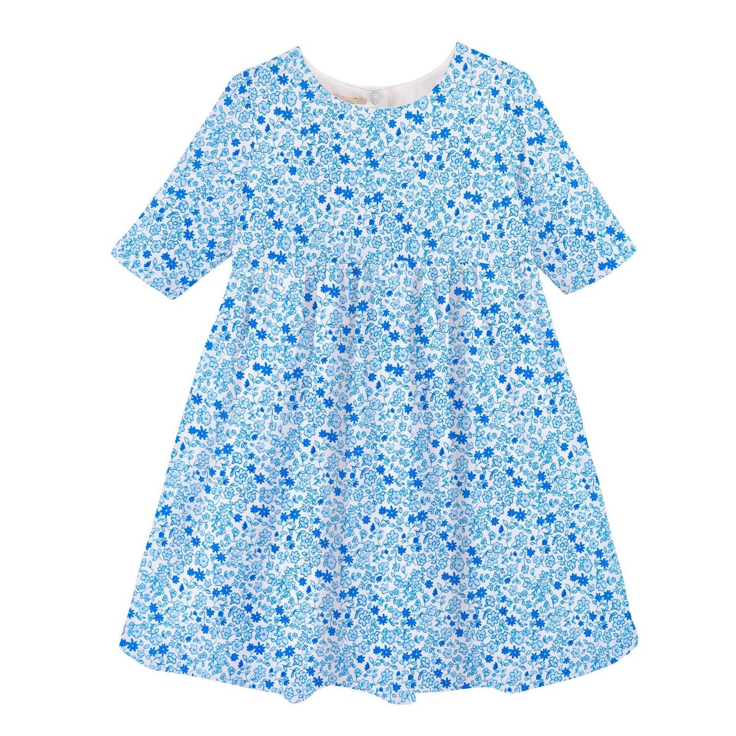 Tiny Flowers Blue Toddler Dress