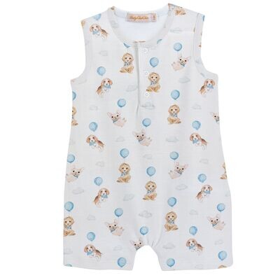 Cute Puppies Blue Playsuit
