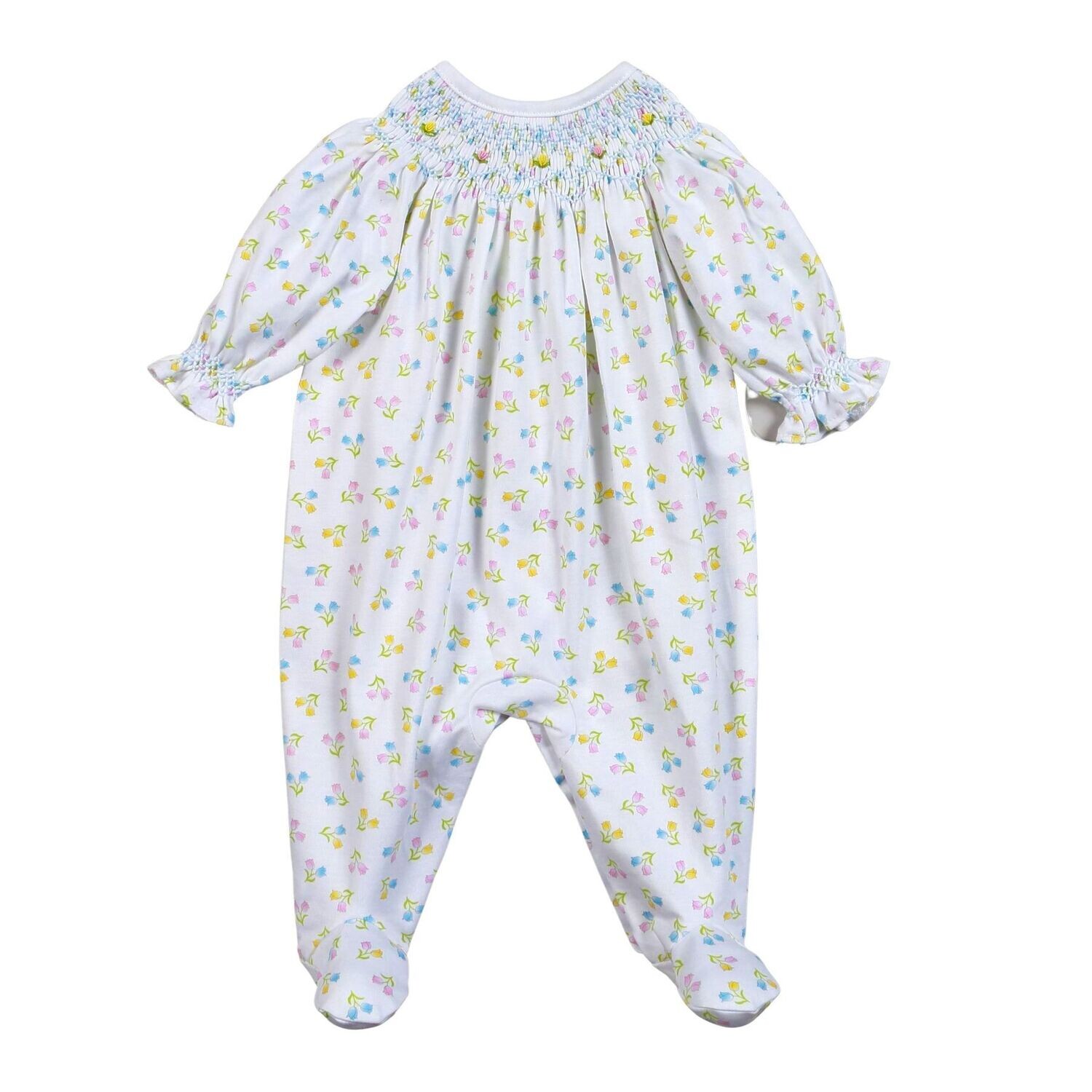 Sweet Tulips Hand Smocked Bishop Footie