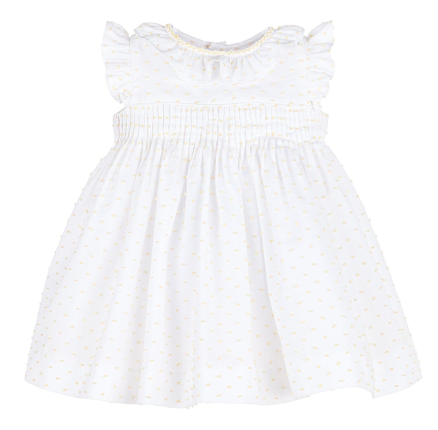 Yellow Lemonade Dotted Pleat Dress