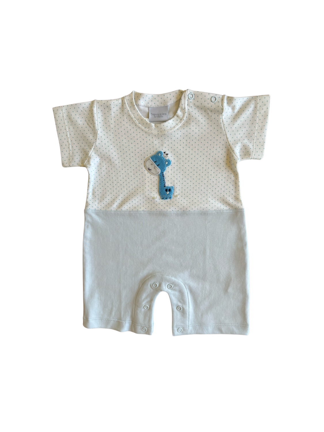 Blue Dot Giraffe Romper