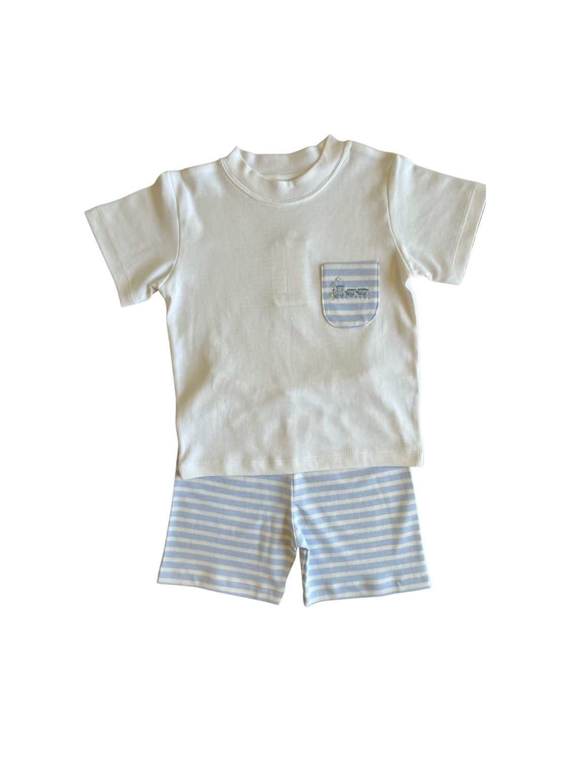 Mini Baby Train on Pocket Short Set