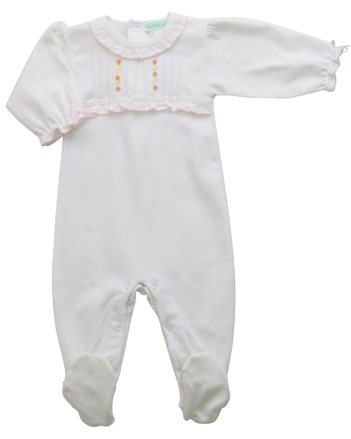 White and Pink Flowers Footie