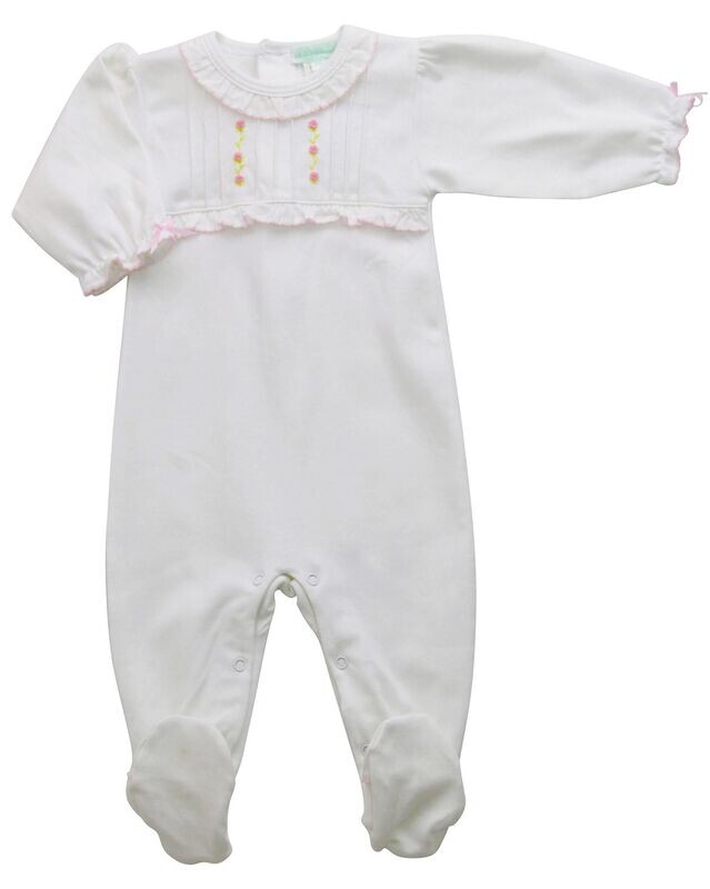 White and Pink Flowers Footie